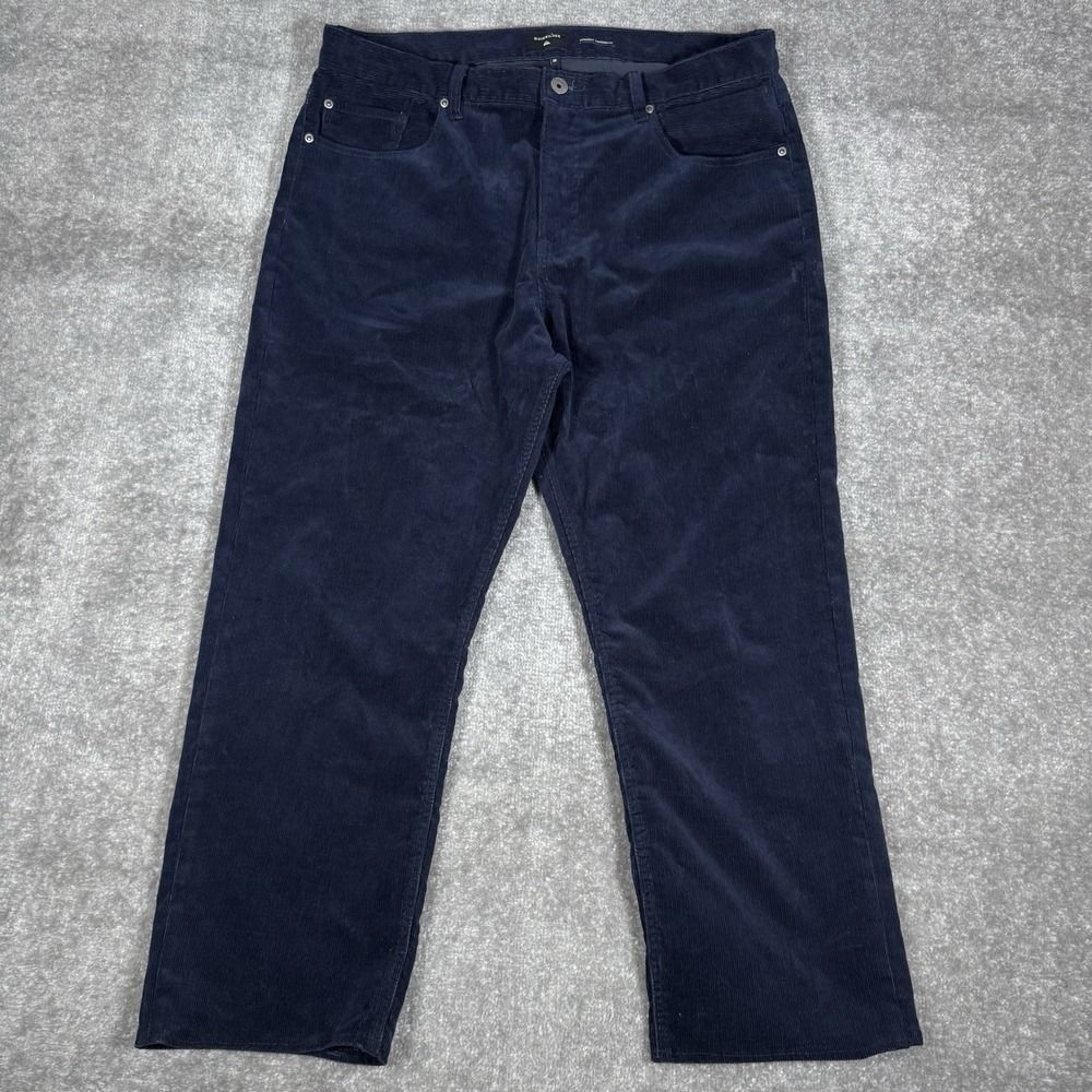 Quiksilver Pants Men's 38x26‎ Blue Corduroy Straight Tapered Fit *Hemmed